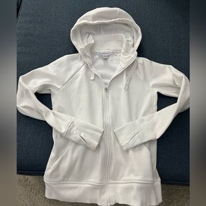 Women’s Athleta white Triumph zip up hoodie size medium